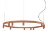 Nowoczesna czarna lampa wisząca FOURTY ROUND LED XI w kształcie minimalistycznego okręgu, świecąca ciepłym światłem nad eleganckim stołem w jadalni.
